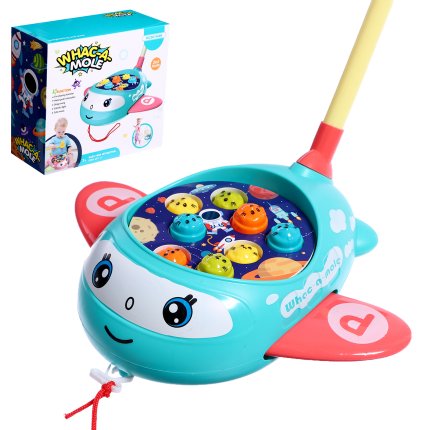 картинка Каталка на палке Световой самолётик, свет и звук, цвета МИКС учколлектор чебоксары