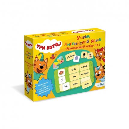 картинка Обучающий набор 3 в 1 Три кота Английский язык учколлектор чебоксары