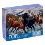 Пазл 500 Табун лошадей в горах