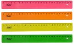 Линейка 25см розовая пластик  Хатбер 