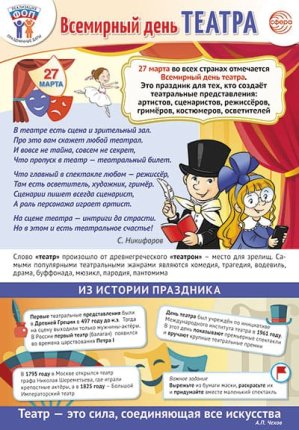 картинка Плакат А-3 Всемирный день театра учколлектор чебоксары