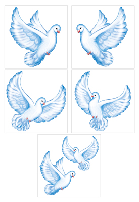 картинка Комплект наклеек Голуби 5 видов учколлектор чебоксары
