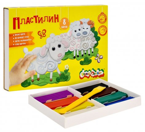 картинка Пластилин 8цв. 120г. Каляка-Маляка учколлектор чебоксары