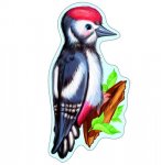 Плакат вырубной А-4 Птица дятел