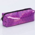 Пенал-косметичка кожзам.сиренев.блестящ.