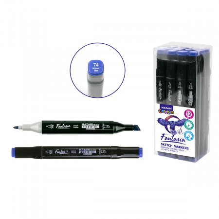 картинка Маркер для скетчинга двусторонний синий Мазари учколлектор чебоксары