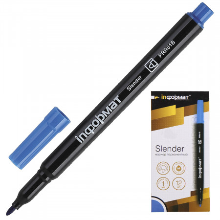 картинка Маркер перманентный 1мм INORMAT синий учколлектор чебоксары