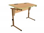 Стол учен. 2 местн. рост 3-5 с наклоном столешницы (0-24°) на плоскоовальной трубе СТО2поР (0-24°)