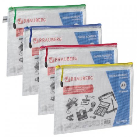 картинка Папка на молнии А5  сетка прозрачная цвет ассорти  учколлектор чебоксары