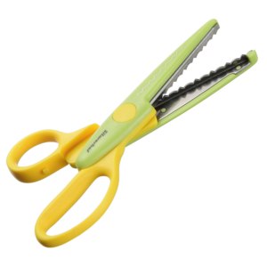 картинка Ножницы фигурные 165мм зелёный-жёлтый Сильверхо Мозаика в  учколлектор чебоксары