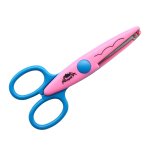 Ножницы фигурные 140мм розовый-голубой Апплика 