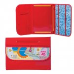 Папка д/труда А-4 (красная,тканевая) на лип.