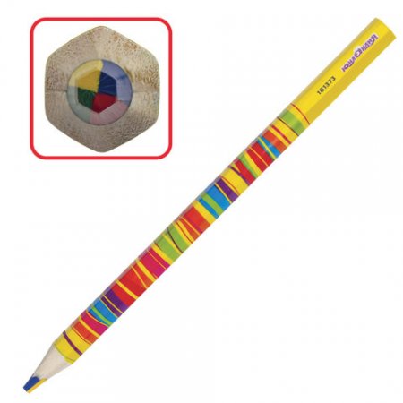 картинка Карандаш с многоцветным грифелем заточенный  утолщенный Юнландия   учколлектор чебоксары