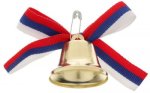 Колокольчик выпускной с булавкой триколор