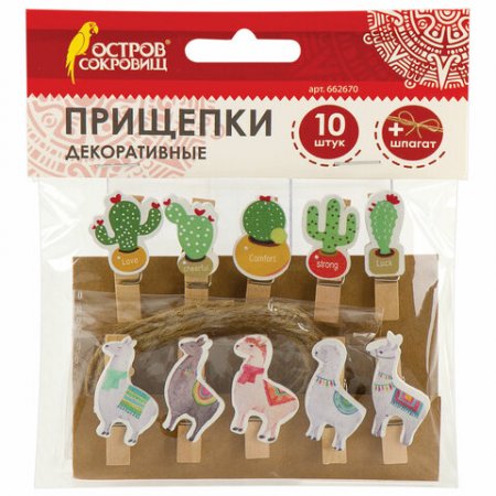 картинка Прищепки декоративные  в ассорт. 10 шт Остров сокровищ  учколлектор чебоксары