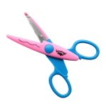 Ножницы фигурные 140мм розовый-голубой Апплика