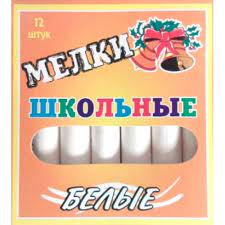 картинка Мел белый 12 шт.круглый  учколлектор чебоксары