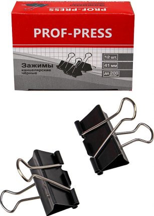 картинка Зажимы для бумаг 41 мм 12шт  учколлектор чебоксары