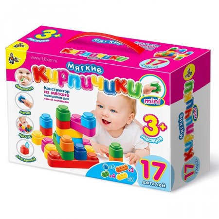 картинка Конструктор мягкий кирпичики 17 дет в/к учколлектор чебоксары