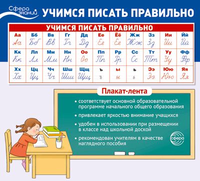 картинка Плакат-лента Учимся писать правильно учколлектор чебоксары
