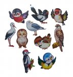 Набор украшений на скотче Веселые птички Ягоды