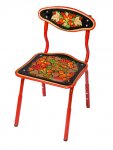 Стул детский регулируемый с хохломской росписью 1-3 рост.кат. (Хохлома) арт.7955  