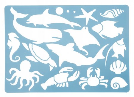 картинка Трафарет Морские обитатели учколлектор чебоксары