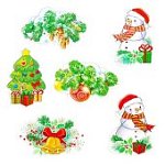 Комплект вырубных фигурок Новогодний 12 шт