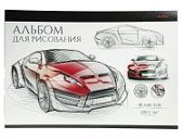 Альбом для рисования  48 листов Цветы в акварели Эскиз машины твин-лак
