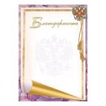 Благодарность  символика А4 АО Праздник