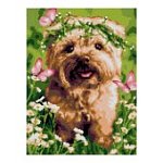 Алмазная мозаика 30 × 40 см, полн. заполнение Счастливый пёсик