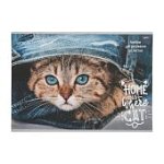 Альбом 40 листов  А4 скрепка Котик и джинсы Девушка с блокнотом 