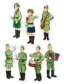 Комплект вырубных мини-плакатов на скотче Защитники Родины 7 шт