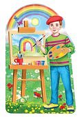 Плакат вырубной А-3 Мальчик с мольбертом