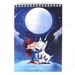 Скетчбук А5 20 листов Девочка и собака гребень бумага для акварели 