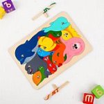 Рыбалка Магнитная мозаика 11 деталей, в комплекте 2 удочки