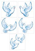 Комплект наклеек Голуби 5 видов