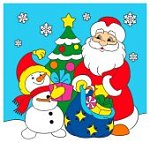 Роспись по холсту Подаркок для Снеговика