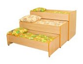 Кровать трехуровневая раздвижная детская КР3д(т-ор (спальное место: 1 ур.-1400х600, 2 ур.-1450х600, 